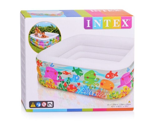 Детский надувной Бассейн Аквариум Intex 159-159-50 см. (57471)