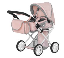 Коляска для ляльки з сумкою CARRELLO UNICO 9346 PINK Рожева