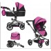 Коляска для кукол 2 в 1 Трансформер с сумкой Carrello Fortuna Rose Red 9695 Малиновая
