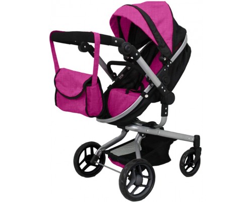 Коляска для кукол 2 в 1 Трансформер с сумкой Carrello Fortuna Rose Red 9695 Малиновая