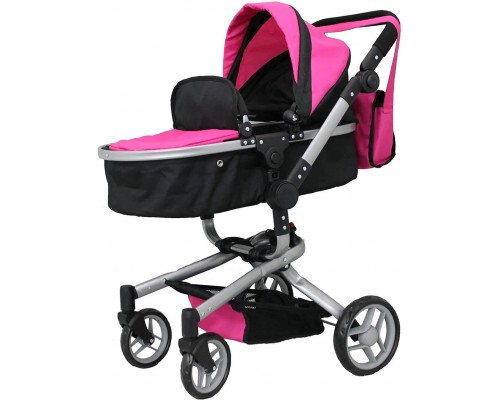 Коляска для кукол 2 в 1 Трансформер с сумкой Carrello Fortuna Rose Red 9695 Малиновая