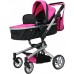 Коляска для кукол 2 в 1 Трансформер с сумкой Carrello Fortuna Rose Red 9695 Малиновая
