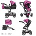 Коляска для кукол 2 в 1 Трансформер с сумкой Carrello Fortuna Rose Red 9695 Малиновая