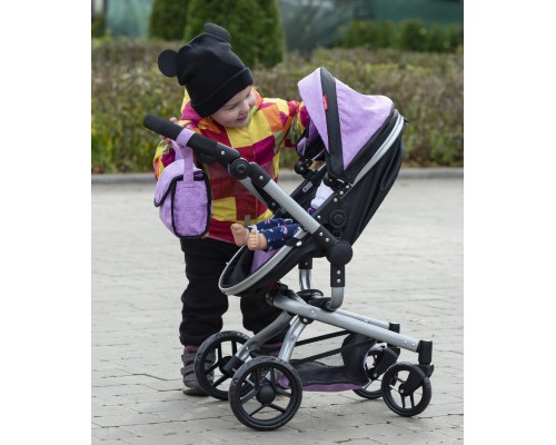 Коляска для кукол 2 в 1 Трансформер с сумкой Carrello Fortuna Hot Pink 9695