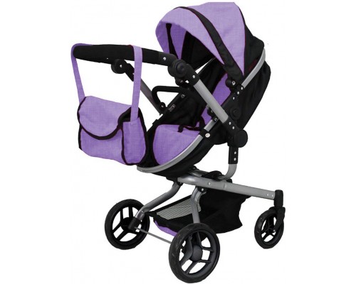 Коляска для кукол 2 в 1 Трансформер с сумкой Carrello Fortuna Purple 9695 Фиолетовая