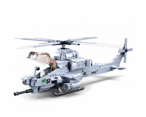 Конструктор Sluban Вертолет Вайпер AH-1Z. 482 детали (0838)