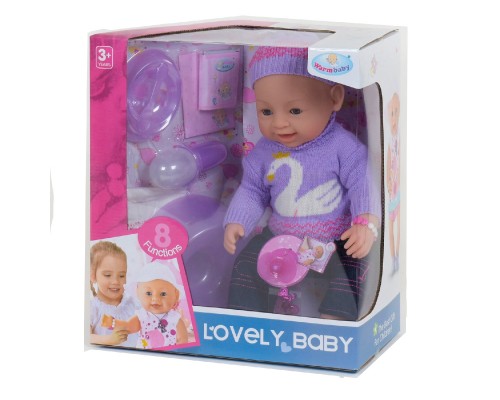 Функциональный Пупс Беби Warm Baby с набором, пьет, писяет 40 см (8040)