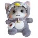 Мягкая игрушка плюшевая кошка глазастик в капюшоне 25 см (16310)
