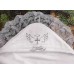 Крижма для Хрещення рушник з капюшоном, вишивкою та мереживом 80-90 см