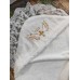 Крижма для Хрещення рушник з капюшоном, вишивкою та мереживом 80-90 см