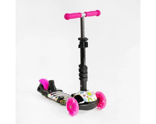 Детский самокат с сиденьем и бампером Best Scooter 5 в 1 Розовый (96302)